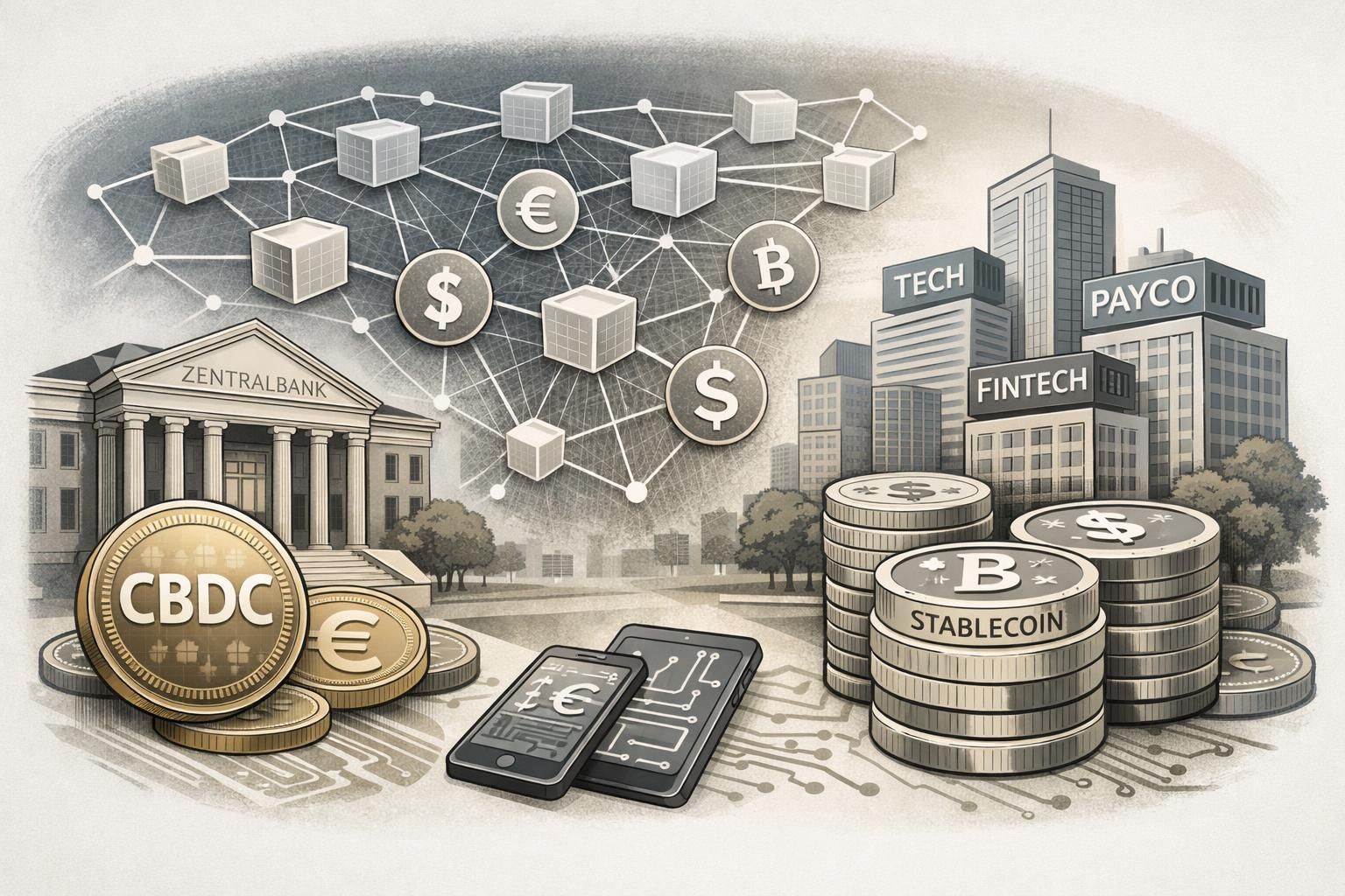 entdecken sie die unterschiede und die rolle von zentralbank-digitalwährungen im vergleich zu privaten stablecoins im modernen finanzsystem.